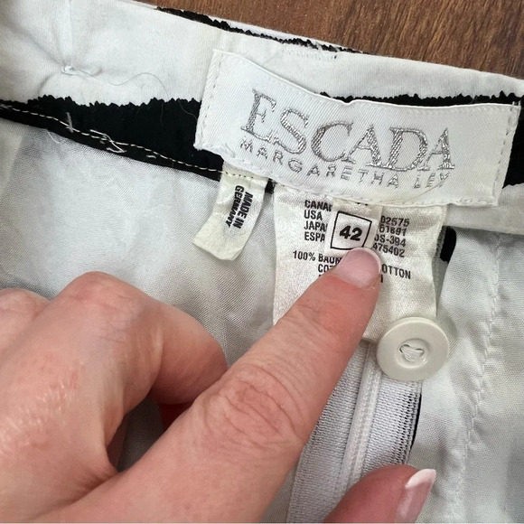 Escada Margaretha Ley Vintage Black and White Pencil Skirt Size 42 or US 10 B27 - Picture 4 of 5
